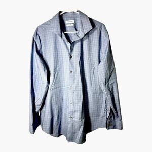 Calvin Klein Long Sleeve Button Down Shirt Size 17 1/2 32/33.